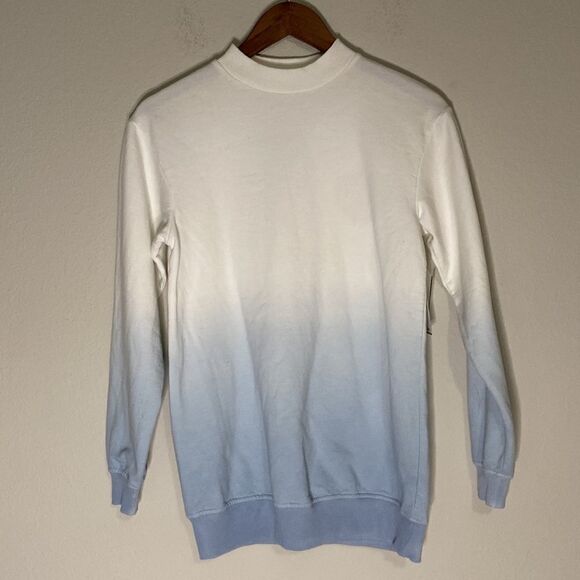 Bp For Nordstrom Blue and White Dip Dye Sweatshirt XXS - Picture 1 of 5